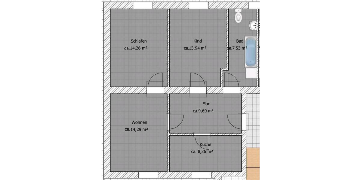 Etagenwohnung Gelsenkirchen Rotthausen - 3.5 Zimmer, 67 m&sup2;, 400&euro; | Angebot:24601926