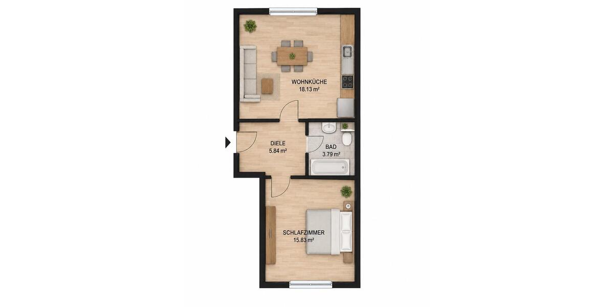 Etagenwohnung Wuppertal Arrenberg - 2 Zimmer, 45 m&sup2;, 475&euro; | Angebot:27541055