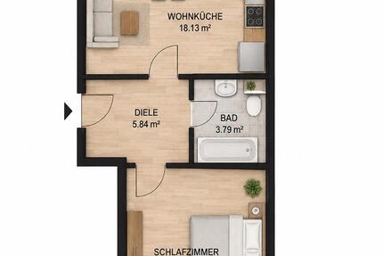 Wohnung Wuppertal Arrenberg - 2 Zimmer, 45 m&sup2;, 475&euro; | Angebot:27541055