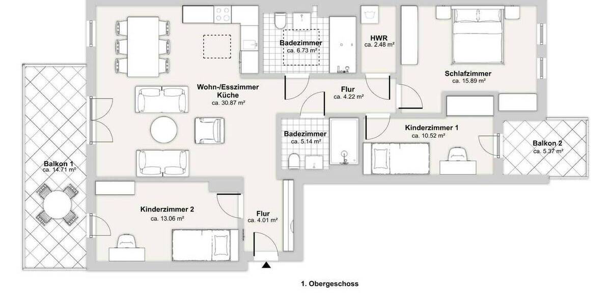 Etagenwohnung Düsseldorf Eller - 4 Zimmer, 108 m&sup2;, 1.700&euro; | Angebot:26787898