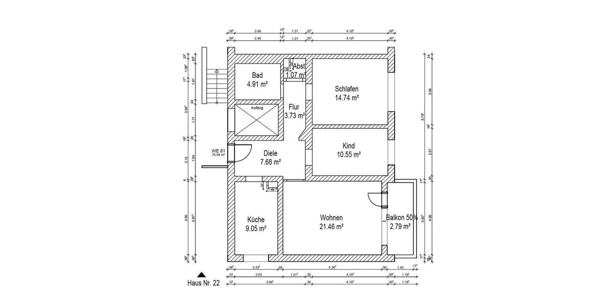 Etagenwohnung Duisburg Aldenrade - 3 Zimmer, 76 m&sup2;, 125.000&euro; | Angebot:25715551