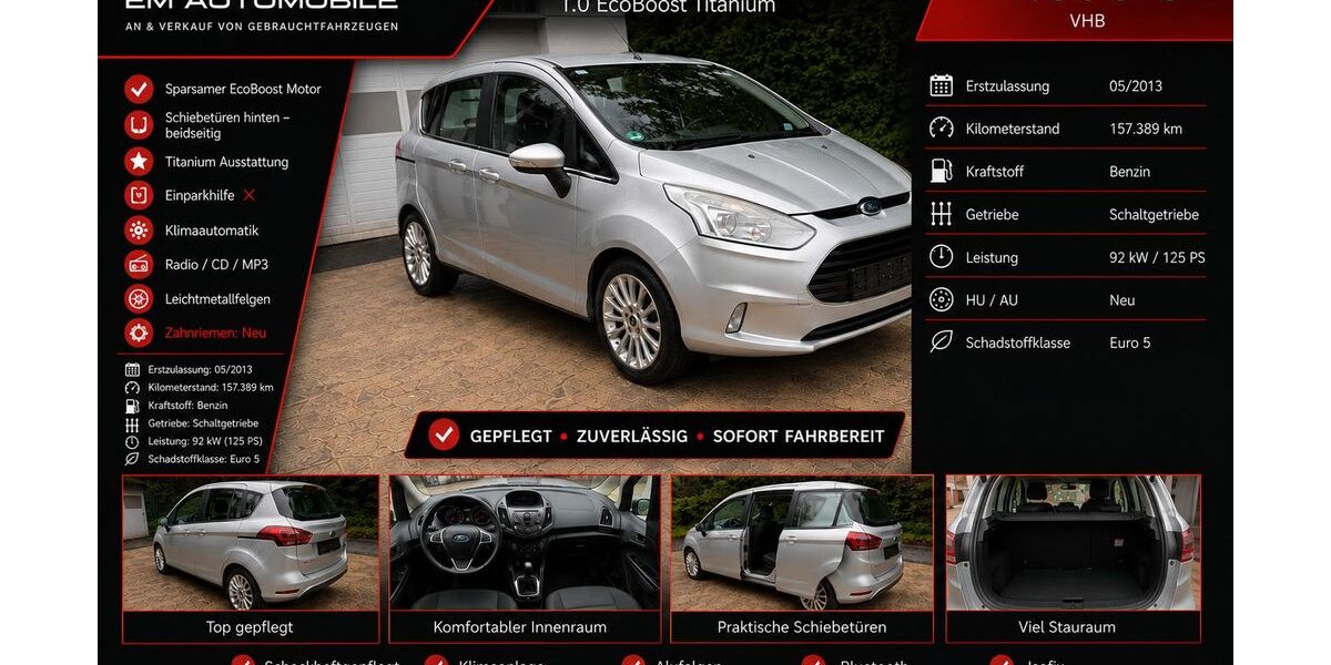 Ford B-Max 157.389 km 4.249 &euro; Wuppertal - Elberfeld 42107