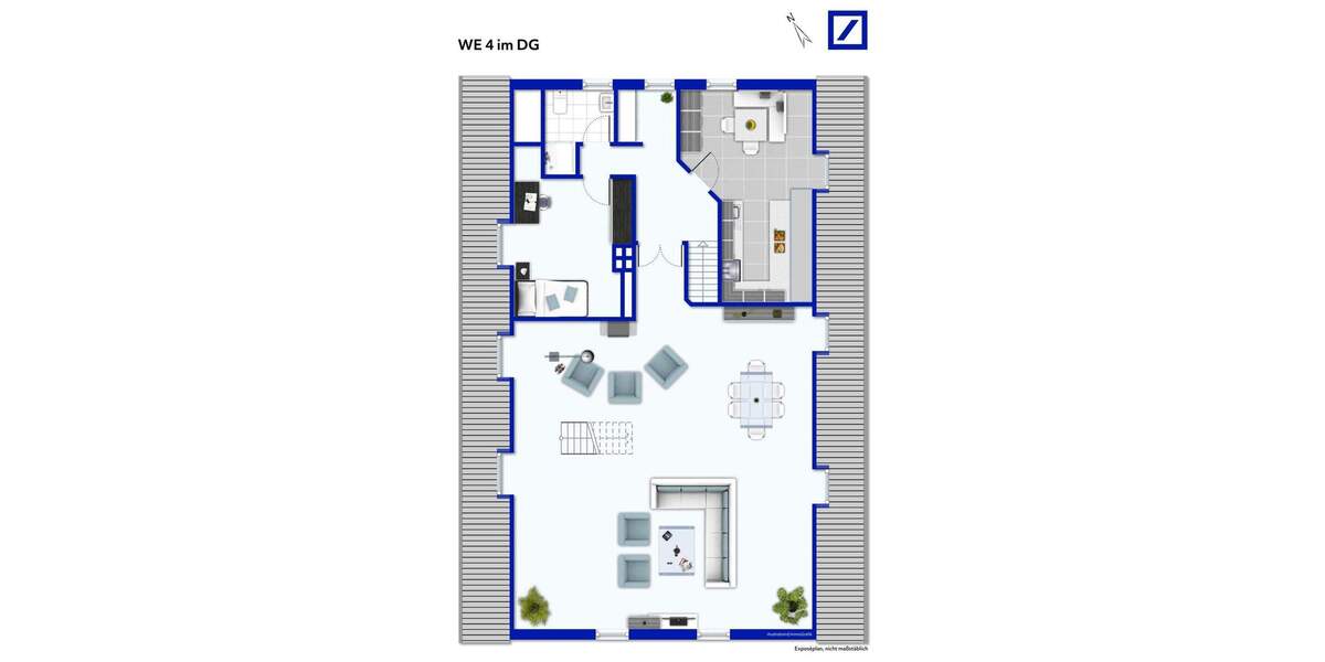 Etagenwohnung Düsseldorf Urdenbach - 3 Zimmer, 157 m&sup2;, 610.000&euro; | Angebot:25687085