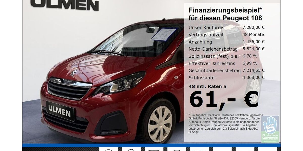 Peugeot 108 94.298 km 7.280 &euro; Düsseldorf 40233