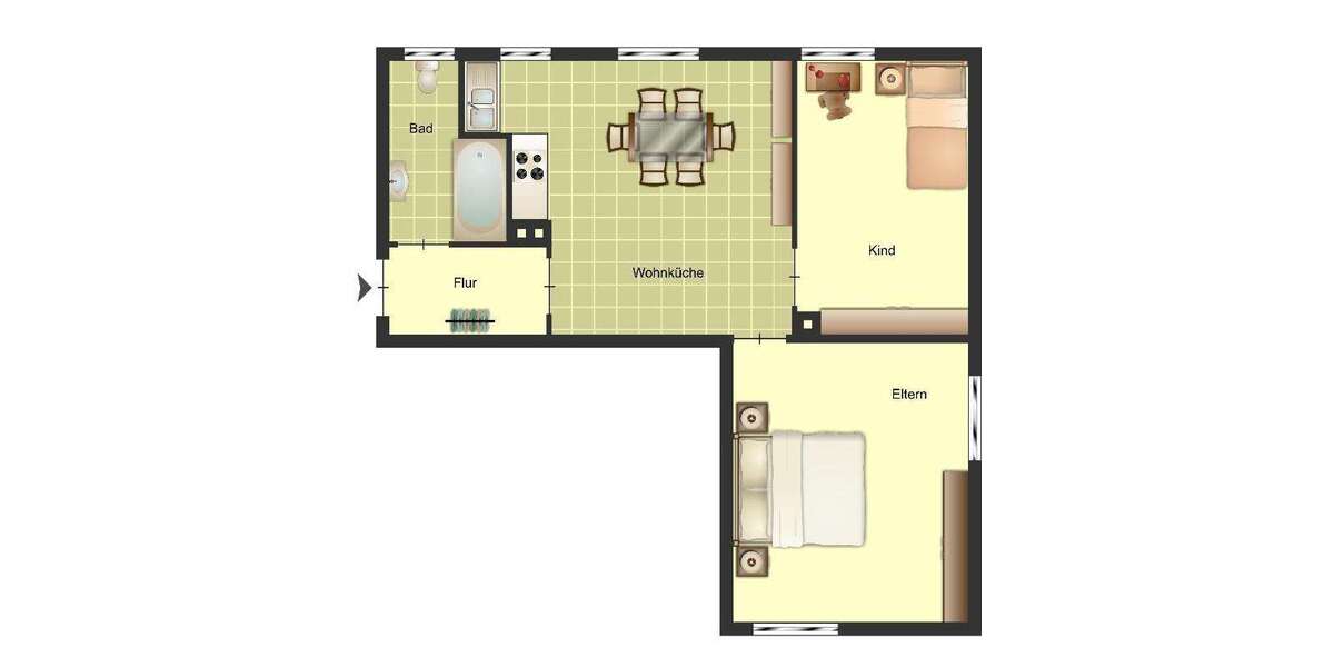 Etagenwohnung Duisburg Huckingen - 2 Zimmer, 51 m&sup2;, 469&euro; | Angebot:26184519