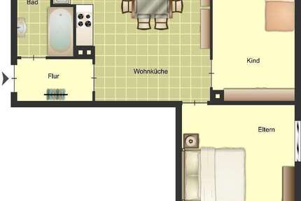 Wohnung Duisburg Huckingen - 2 Zimmer, 51 m&sup2;, 469&euro; | Angebot:26184519