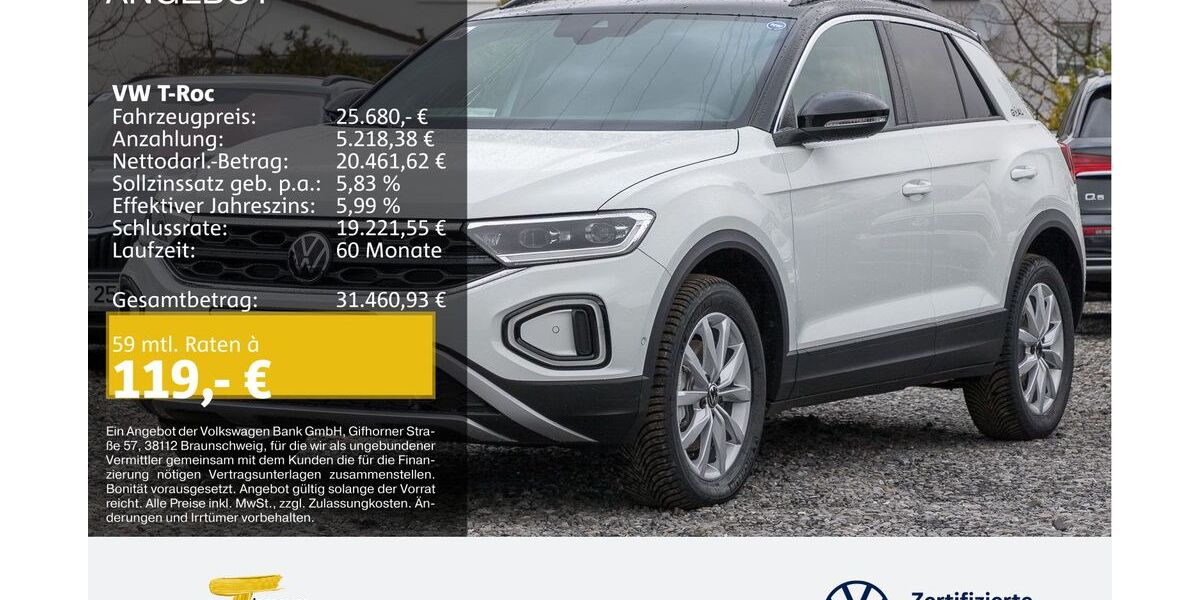 VW T-Roc 13.369 km 25.680 &euro; Oberhausen 46047