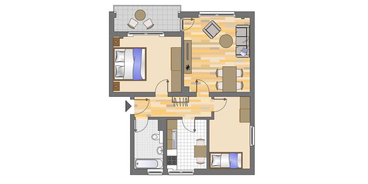 Etagenwohnung Gelsenkirchen Hassel - 3 Zimmer, 63 m&sup2;, 439&euro; | Angebot:25272497