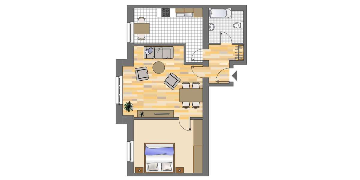 Etagenwohnung Herne Börnig - 2.5 Zimmer, 60 m&sup2;, 449&euro; | Angebot:26827444