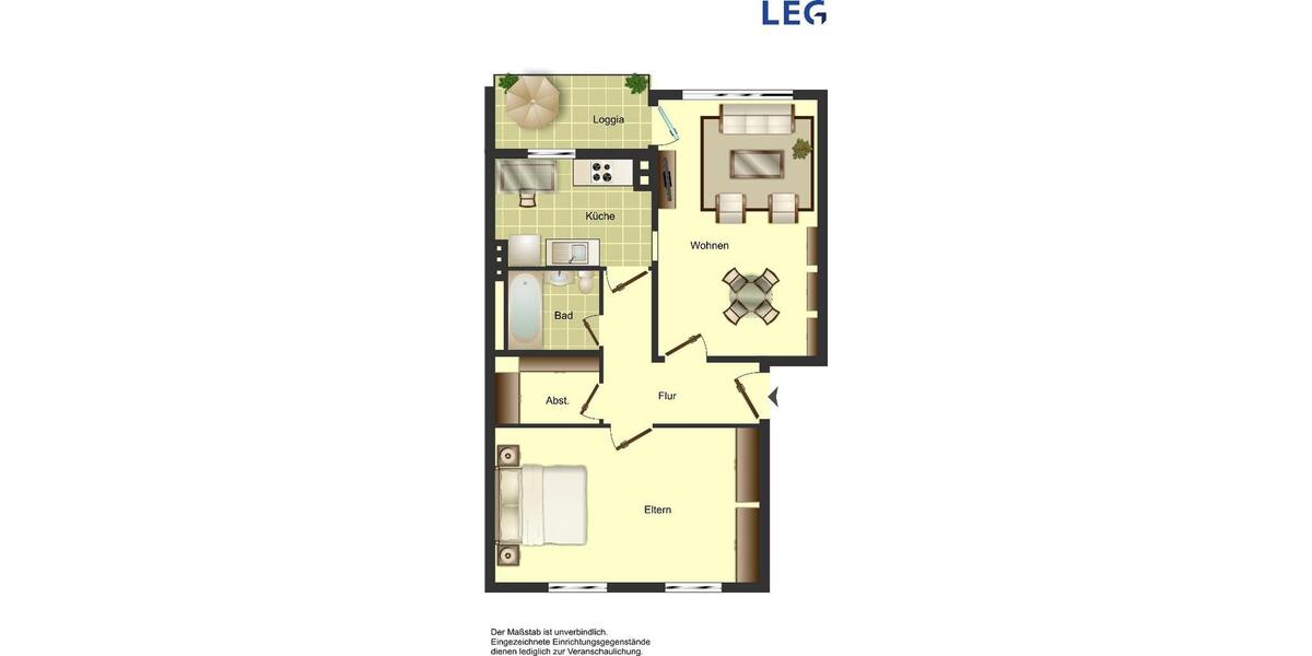 Etagenwohnung Duisburg Duisburg-Mitte - 2 Zimmer, 55 m&sup2;, 579&euro; | Angebot:25233606