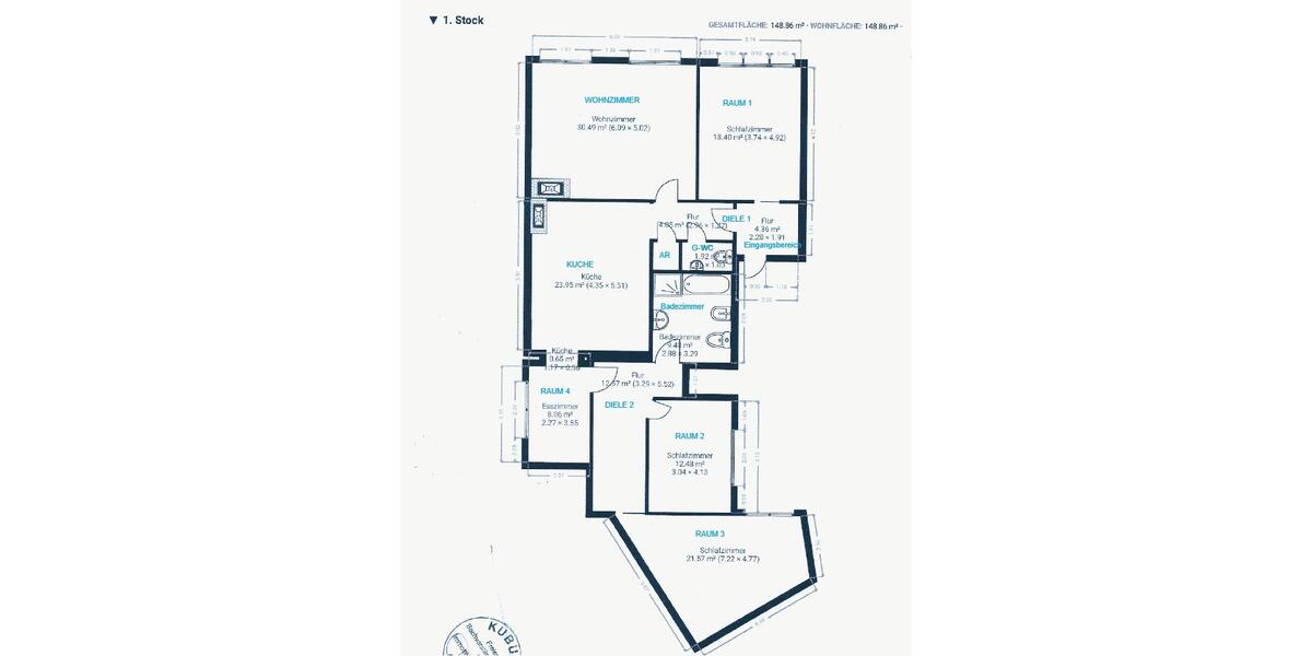 Etagenwohnung Düsseldorf Stadtmitte - 4.5 Zimmer, 140 m&sup2;, 595.000&euro; | Angebot:24573298