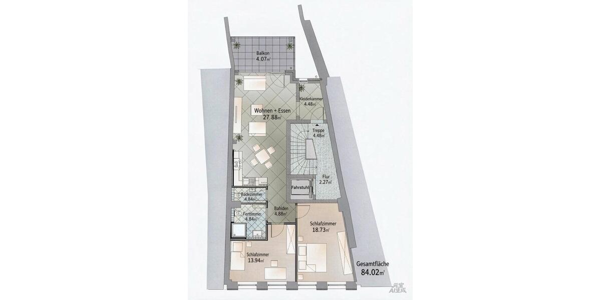 Etagenwohnung Düsseldorf Pempelfort - 3 Zimmer, 84 m&sup2;, 1.700&euro; | Angebot:27579974
