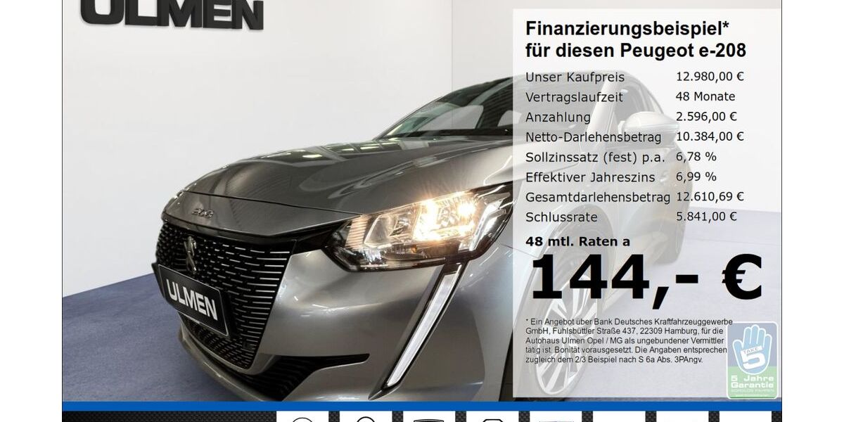 Peugeot e-208 83.920 km 12.980 &euro; Düsseldorf 40231