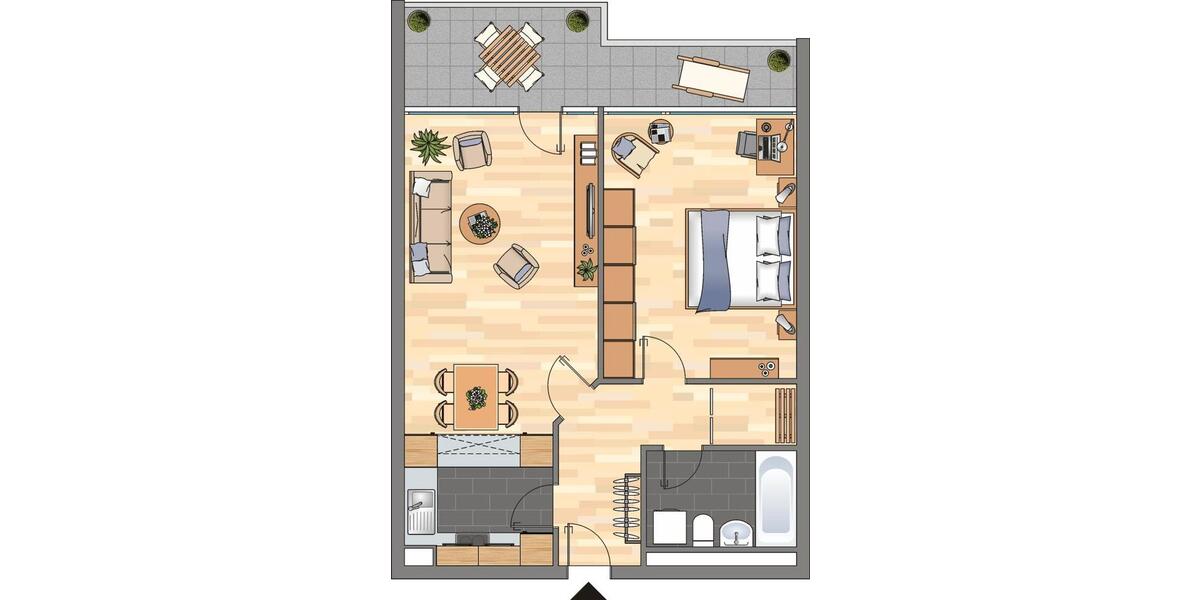 Etagenwohnung Oberhausen Alstaden - 2 Zimmer, 60 m&sup2;, 296&euro; | Angebot:25960387