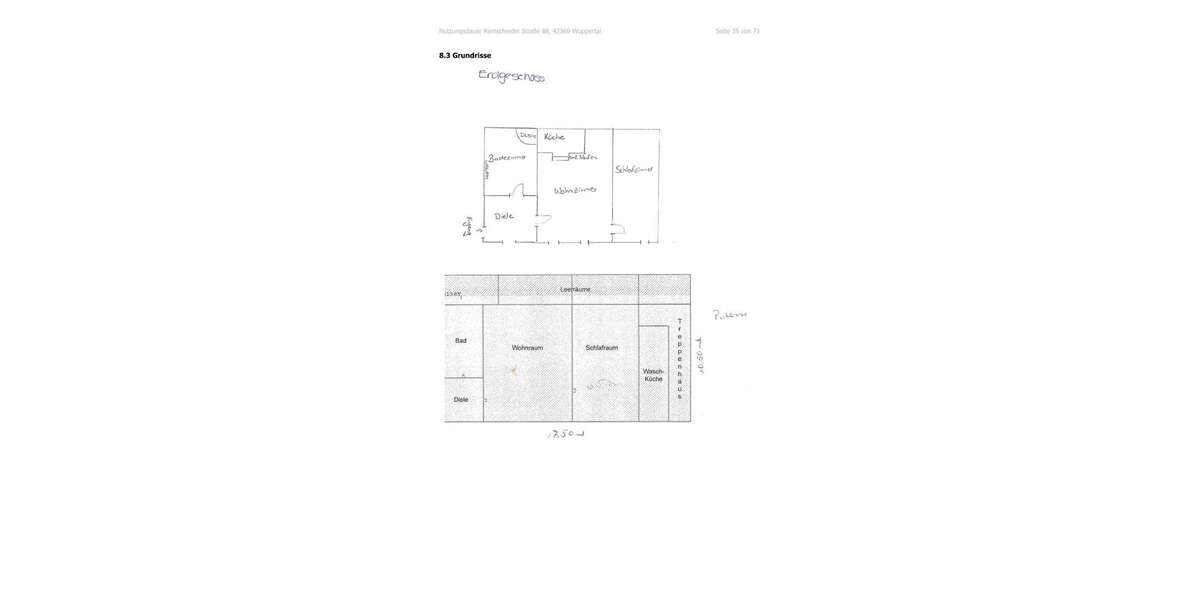 Etagenwohnung Wuppertal Gemarkung Ronsdorf - 2 Zimmer, 65 m&sup2;, 520&euro; | Angebot:27209977