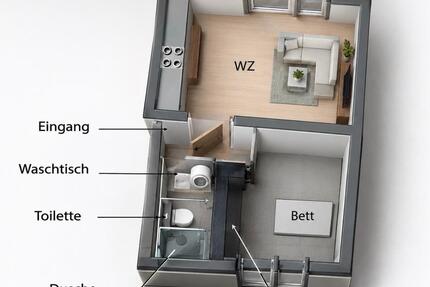 Wohnung Bochum Bochum-Südwest - 2 Zimmer, 50 m&sup2;, 600&euro; | Angebot:27566414