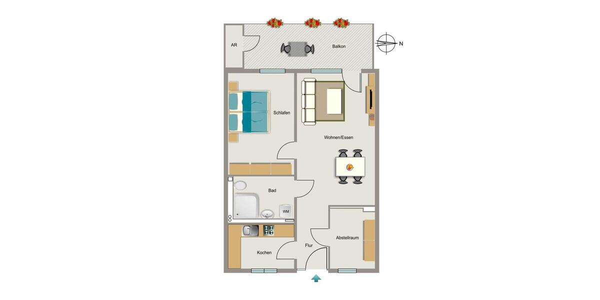 Etagenwohnung Essen Stadtbezirk V - 2.5 Zimmer, 70 m&sup2;, 736&euro; | Angebot:23763502