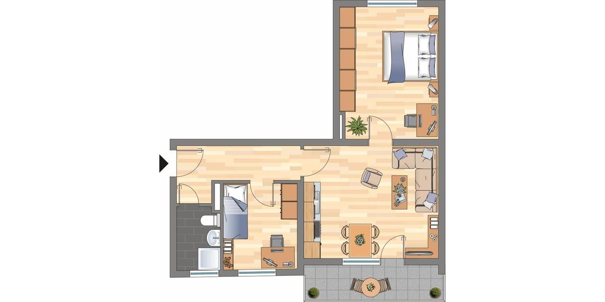 Etagenwohnung Duisburg Walsum - 2.5 Zimmer, 43 m&sup2;, 389&euro; | Angebot:25633572