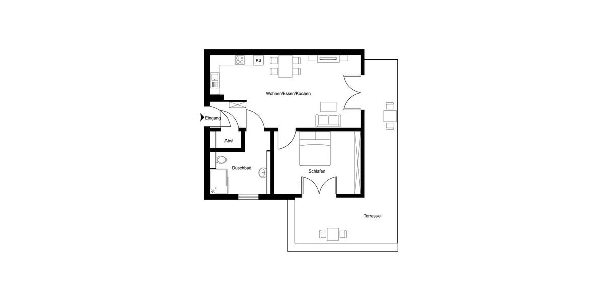 Etagenwohnung Bochum Bochum-Südwest - 2.5 Zimmer, 56 m&sup2;, 840&euro; | Angebot:25356227