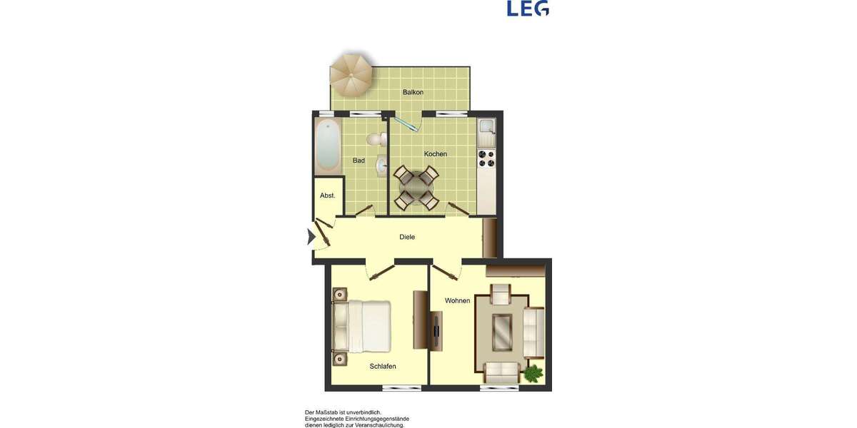 Etagenwohnung Duisburg Huckingen - 2 Zimmer, 53 m&sup2;, 266&euro; | Angebot:26184517