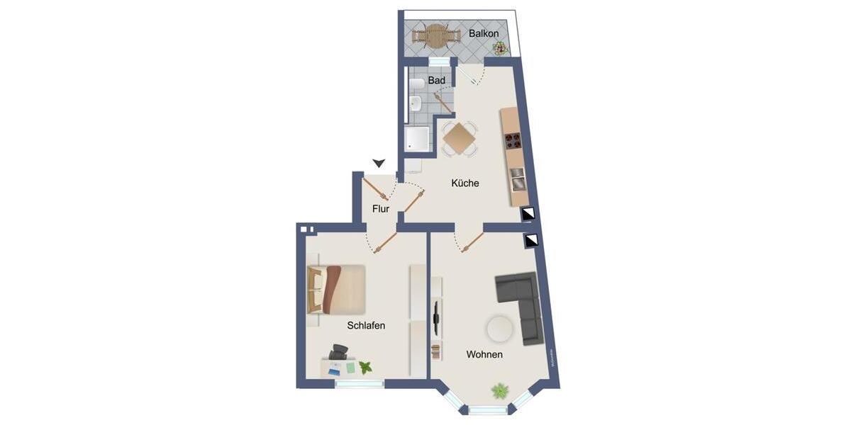 Etagenwohnung Gevelsberg - 2 Zimmer, 54 m&sup2;, 599&euro; | Angebot:25882834