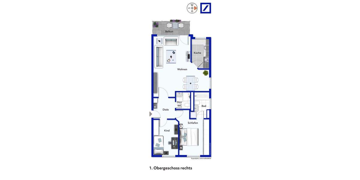 Etagenwohnung Düsseldorf Holthausen - 3 Zimmer, 84 m&sup2;, 348.000&euro; | Angebot:25743684