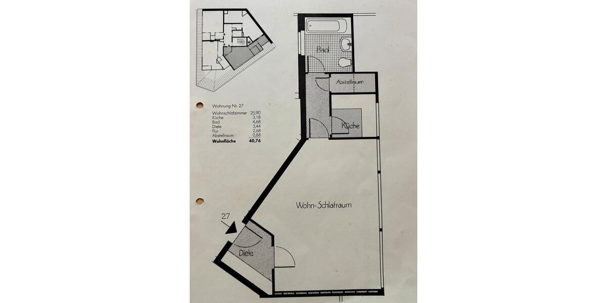 Etagenwohnung Düsseldorf Stadtbezirk 3 - 1 Zimmer, 41 m&sup2;, 198.000&euro; | Angebot:25931609