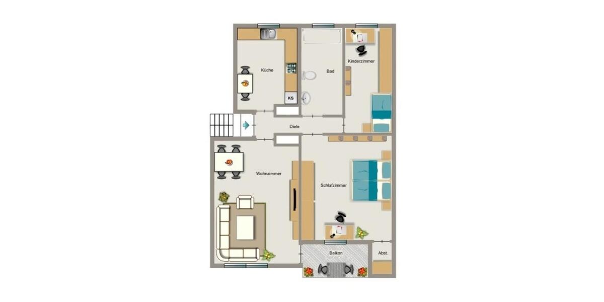 Etagenwohnung Oberhausen Alstaden - 3.5 Zimmer, 59 m&sup2;, 511&euro; | Angebot:25756979