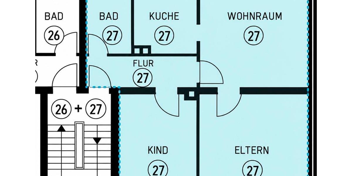 Etagenwohnung Duisburg Ruhrort - 3 Zimmer, 52 m&sup2;, 107.000&euro; | Angebot:27413712