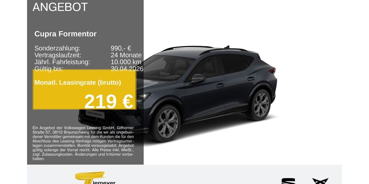Cupra Formentor 23.929 km 32.770 &euro; Gelsenkirchen OT Beckhausen 45899