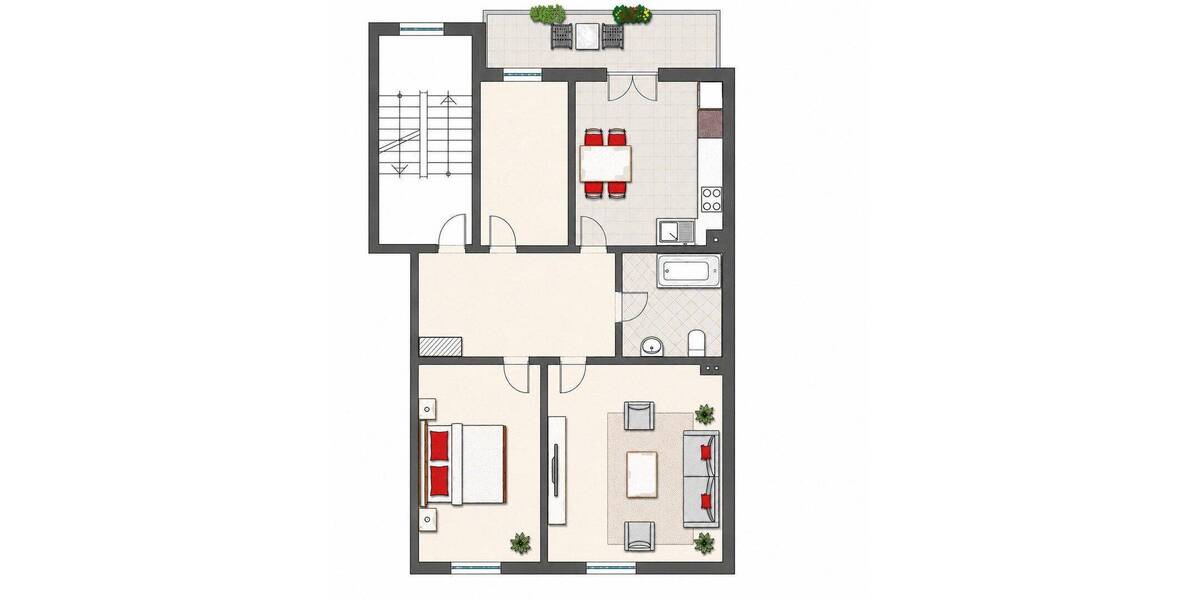 Etagenwohnung Wuppertal Barmen - 3 Zimmer, 70 m&sup2;, 640&euro; | Angebot:26820144