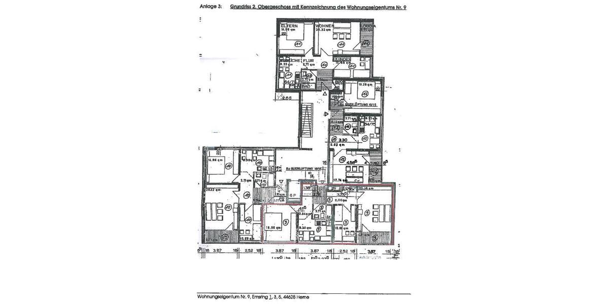 Etagenwohnung Herne Sodingen - 3 Zimmer, 78 m&sup2;, 125.000&euro; | Angebot:27450784