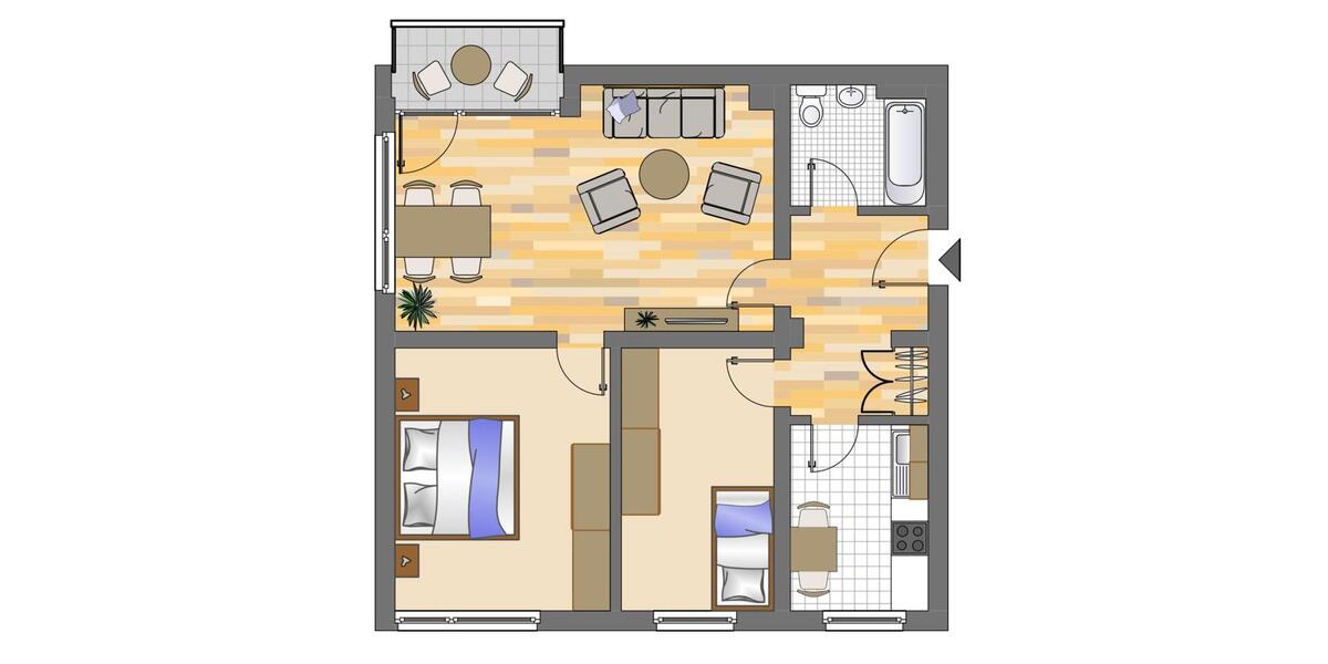 Etagenwohnung Velbert Langenberg - 3 Zimmer, 66 m&sup2;, 459&euro; | Angebot:23694848