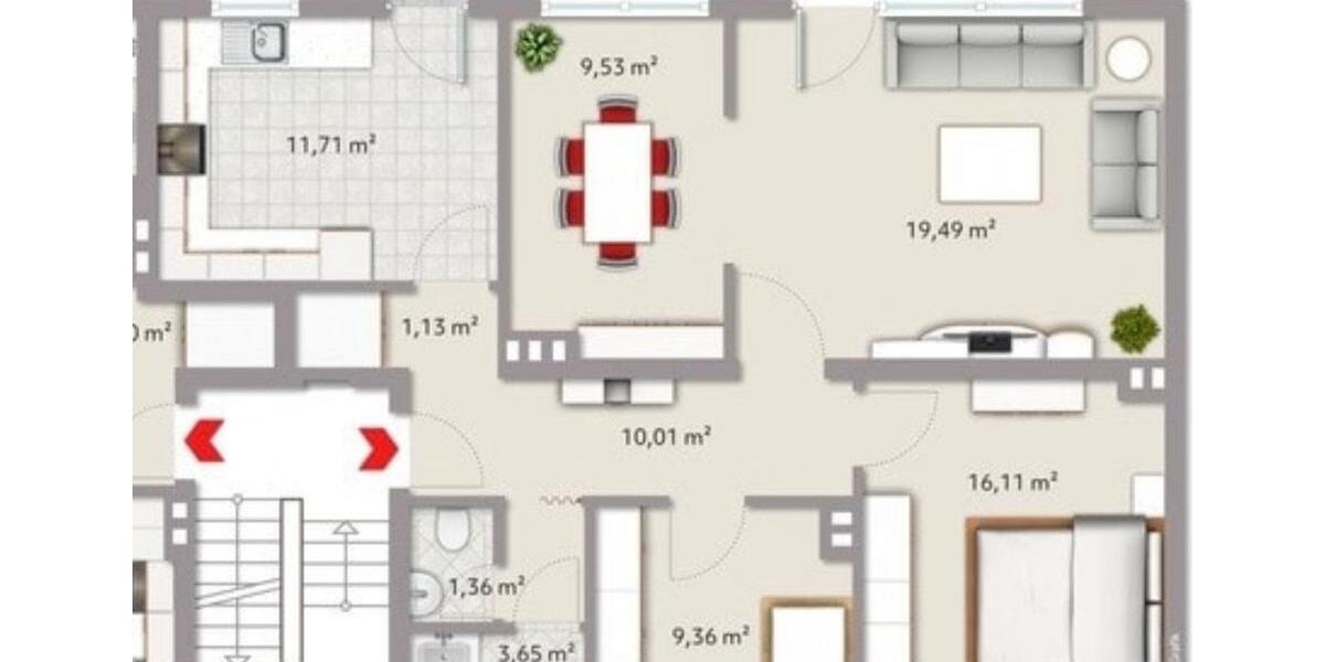 Etagenwohnung Duisburg Mittelmeiderich - 4 Zimmer, 85 m&sup2;, 780&euro; | Angebot:25871362