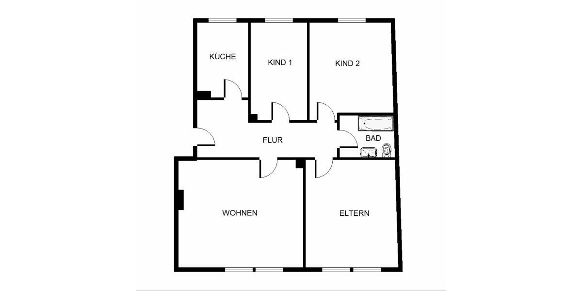 Etagenwohnung Essen Stadtbezirk III - 2 Zimmer, 53 m&sup2;, 491&euro; | Angebot:23144142