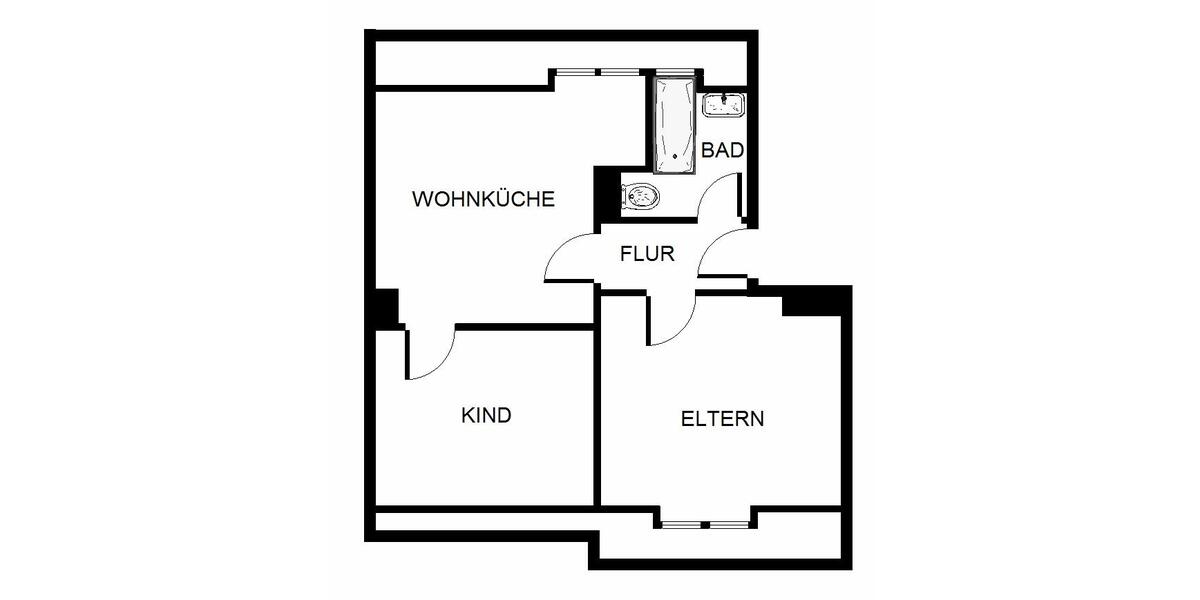 Etagenwohnung Gelsenkirchen Gelsenkirchen-Nord - 2 Zimmer, 46 m&sup2;, 289&euro; | Angebot:19795644