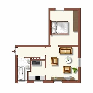 Erdgeschoßwohnung Duisburg Huckingen - 2 Zimmer, 42 m&sup2;, 409&euro; | Angebot:25901455