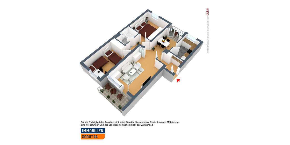 Etagenwohnung Solingen Solingen-Mitte - 3 Zimmer, 73 m&sup2;, 779&euro; | Angebot:27225109