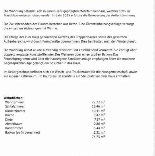 Etagenwohnung Solingen - 3 Zimmer, 75 m&sup2;, 185.000&euro; | Angebot:26019428