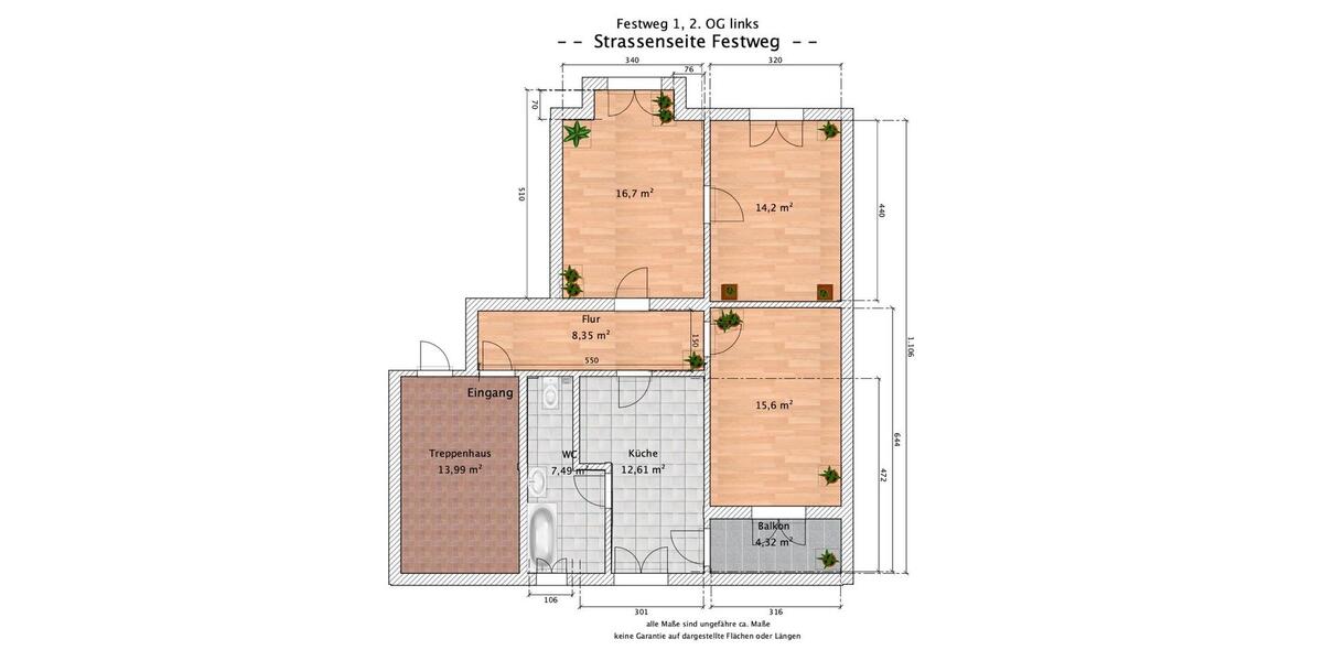 Etagenwohnung Gelsenkirchen Ückendorf - 3 Zimmer, 78 m&sup2;, 570&euro; | Angebot:27547079