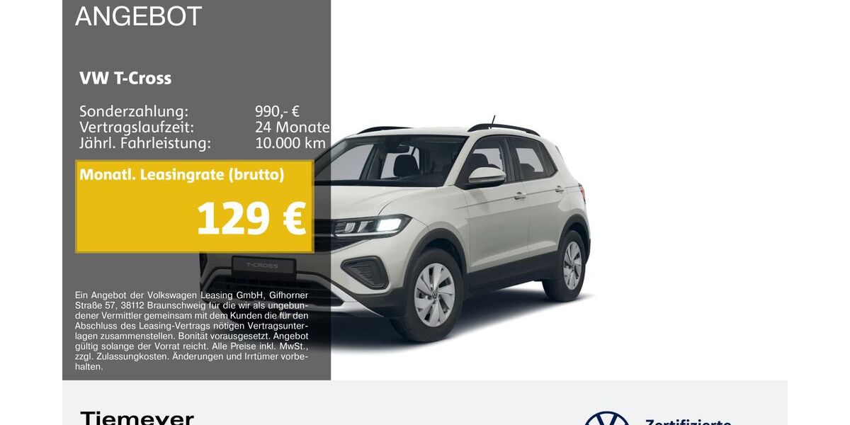 VW T-Cross 11.615 km 19.440 &euro; Duisburg 47059