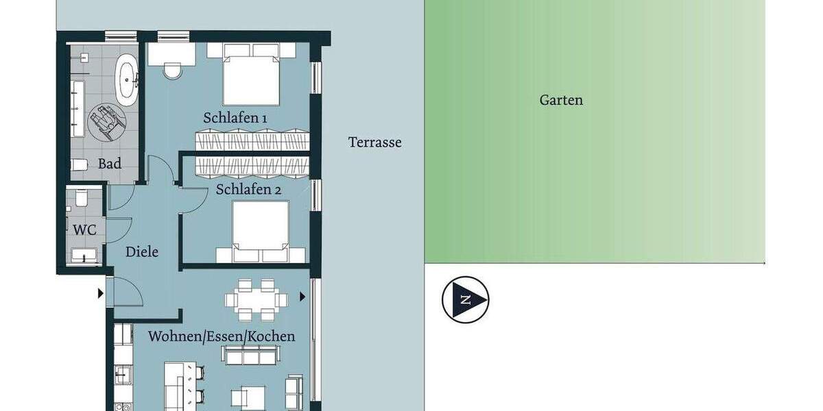 Etagenwohnung Düsseldorf Lohausen - 3 Zimmer, 108 m&sup2;, 770.000&euro; | Angebot:25680289