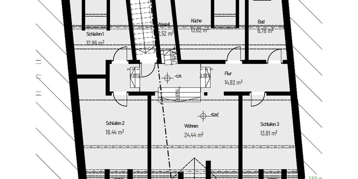 Dachgeschoßwohnung Wuppertal Elberfeld - 4 Zimmer, 109 m&sup2;, 1.200&euro; | Angebot:25882839