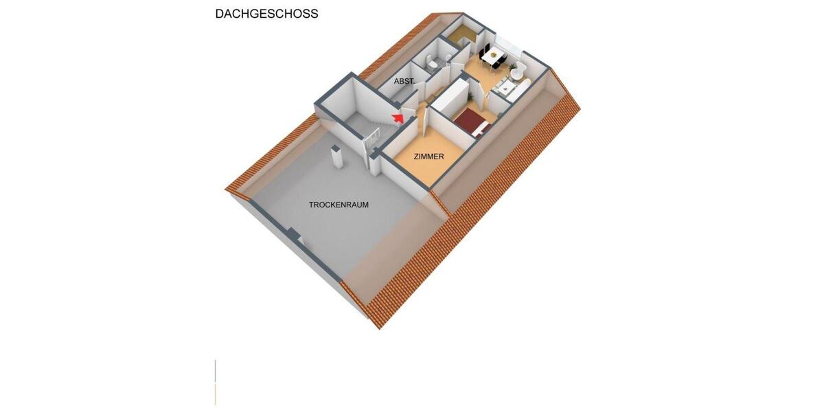 Dachgeschoßwohnung Wuppertal Gemarkung Elberfeld - 3 Zimmer, 55 m&sup2;, 509&euro; | Angebot:25807042