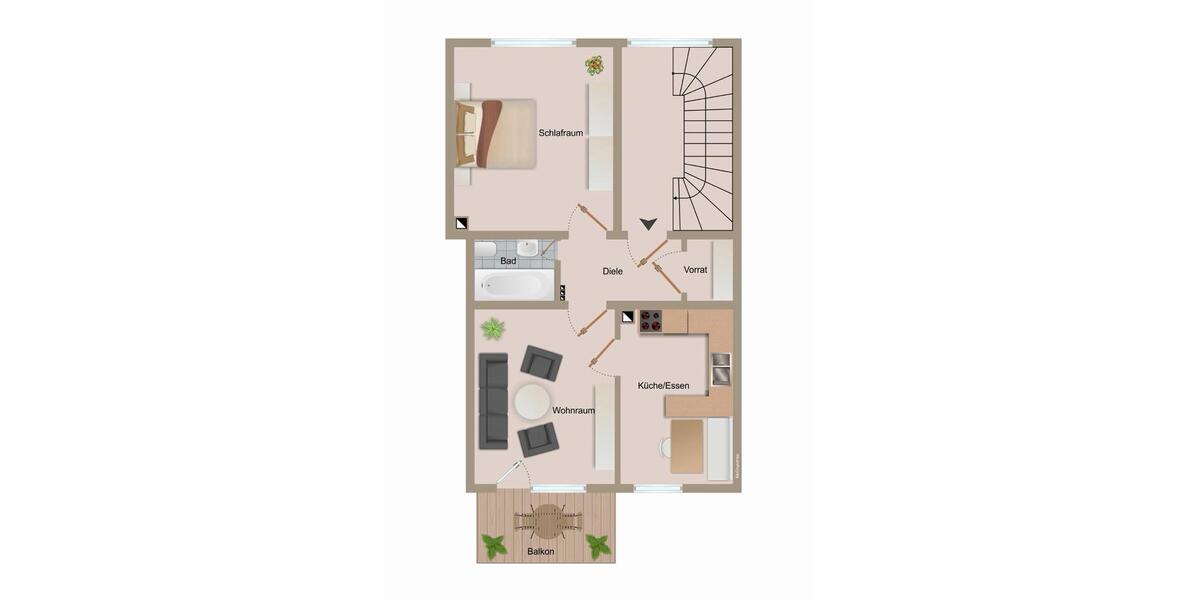 Etagenwohnung Herne Baukau - 2 Zimmer, 45 m&sup2;, 450&euro; | Angebot:27577555