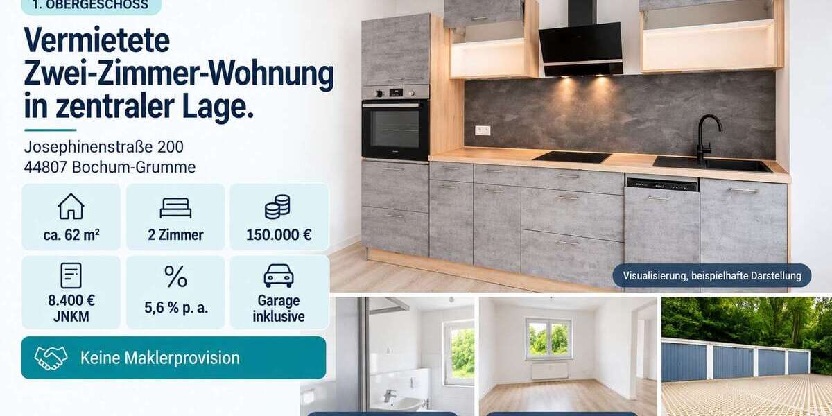 Etagenwohnung Bochum Grumme - 2 Zimmer, 60 m&sup2;, 150.000&euro; | Angebot:27538128