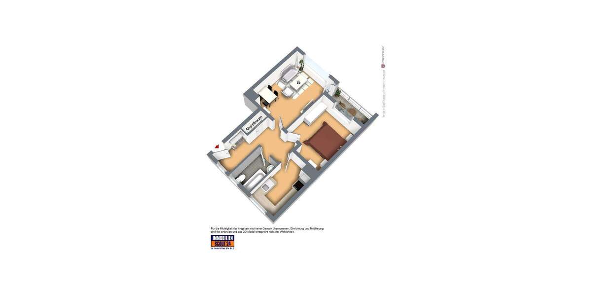 Etagenwohnung Remscheid Klausen - 2 Zimmer, 56 m&sup2;, 469&euro; | Angebot:25539171