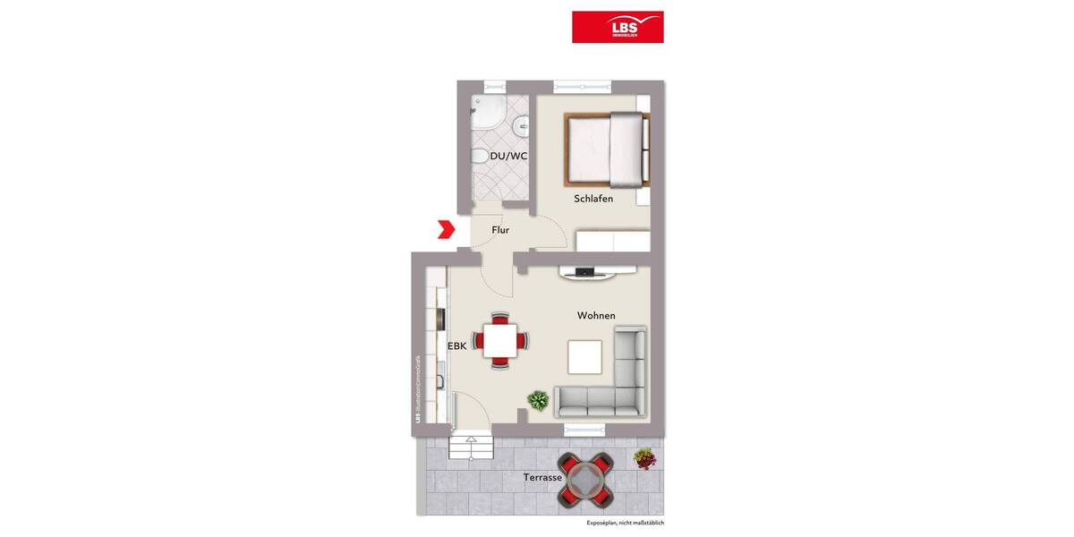 Etagenwohnung Bottrop Eigen - 2 Zimmer, 45 m&sup2;, 382&euro; | Angebot:26797726