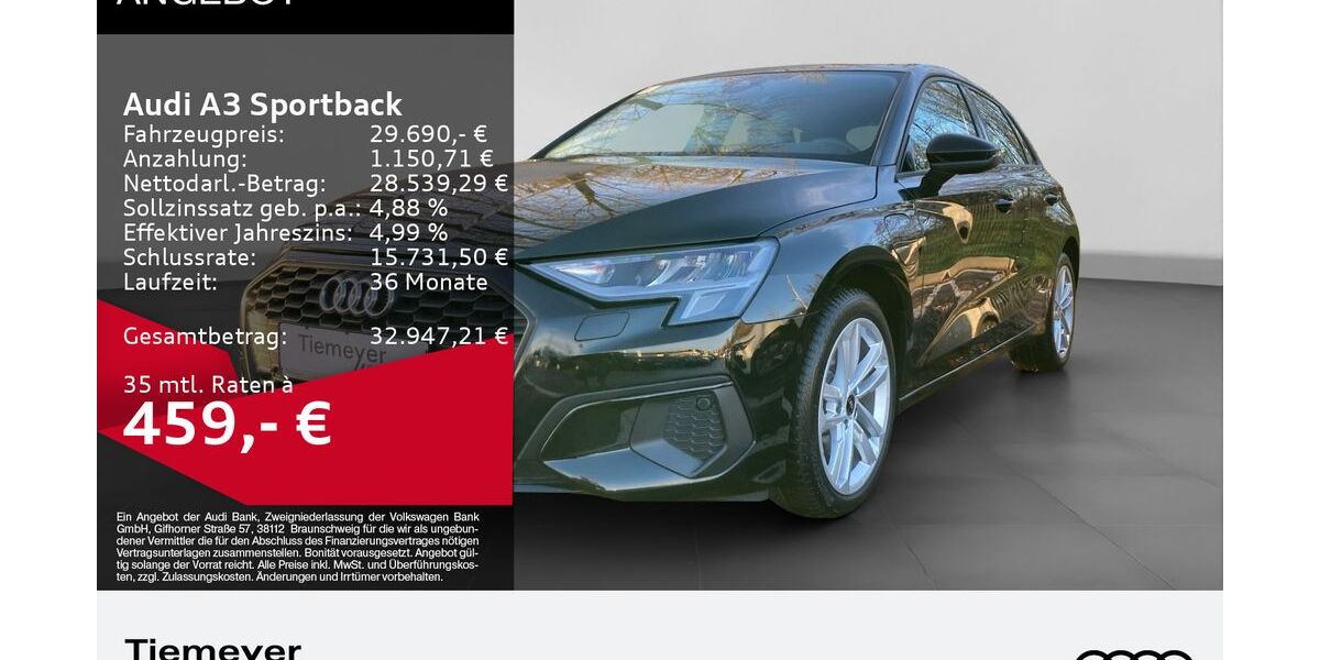 Audi A3 3.999 km 28.220 &euro; Bochum 44892