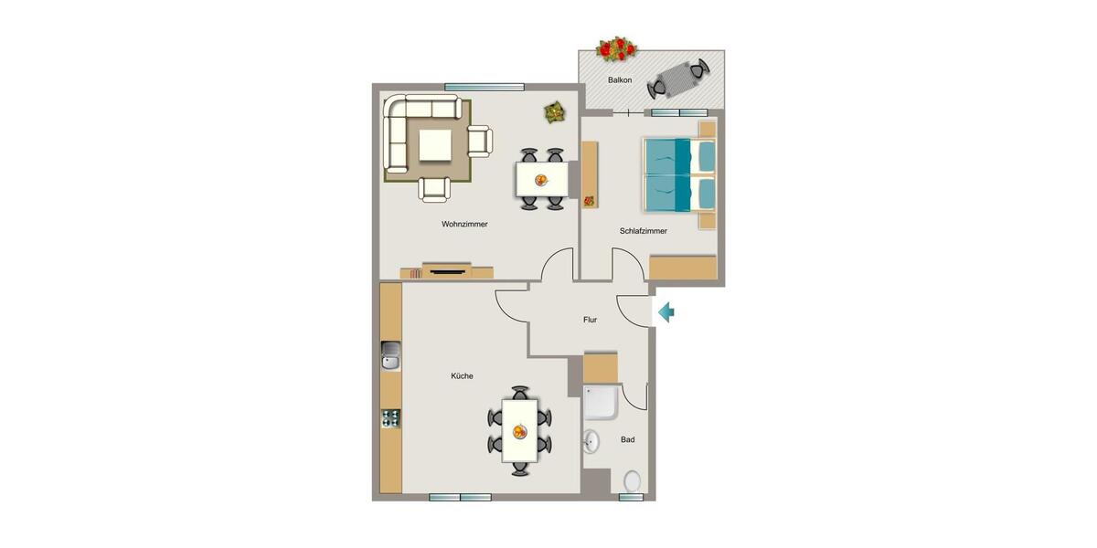 Etagenwohnung Bochum Bochum-Mitte - 2.5 Zimmer, 56 m&sup2;, 463&euro; | Angebot:25813921